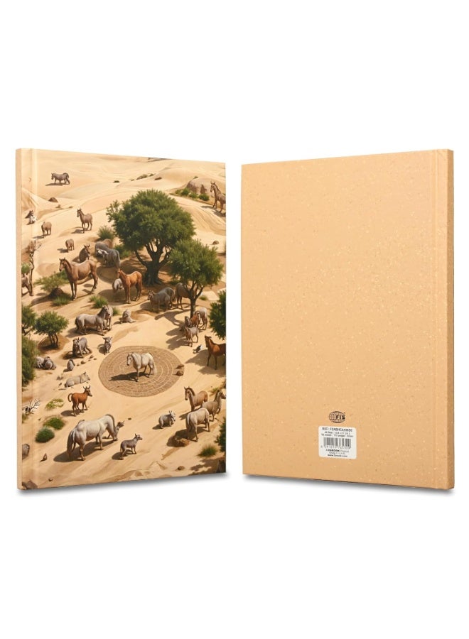 FIS® Hard Cover Notebook, A5 Size(148x210mm), 96 Sheets, Single Line Ruling, White Paper, Packet of 5 Pieces, Safari Animals Cover Design 2-FSNBHCA596D2 - Image 2